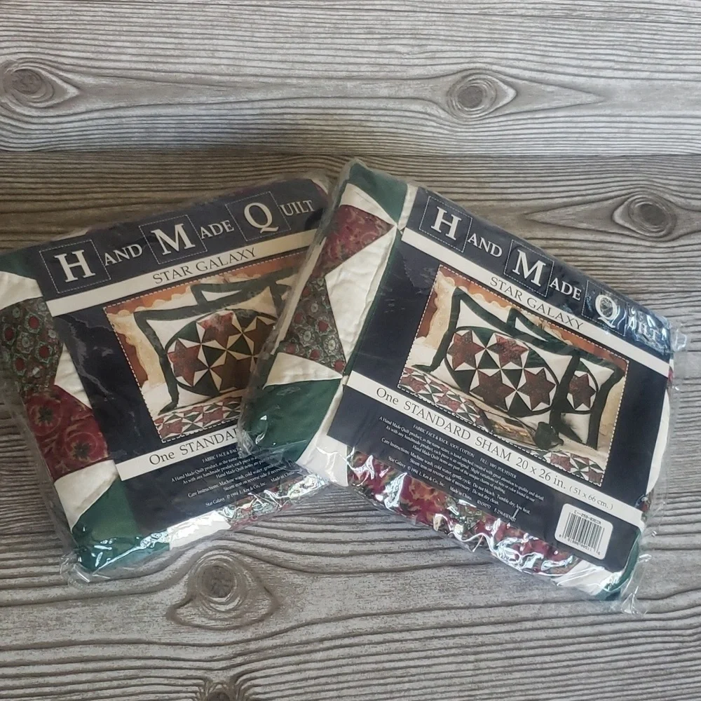 Hand Made quilt standar pair of shams new